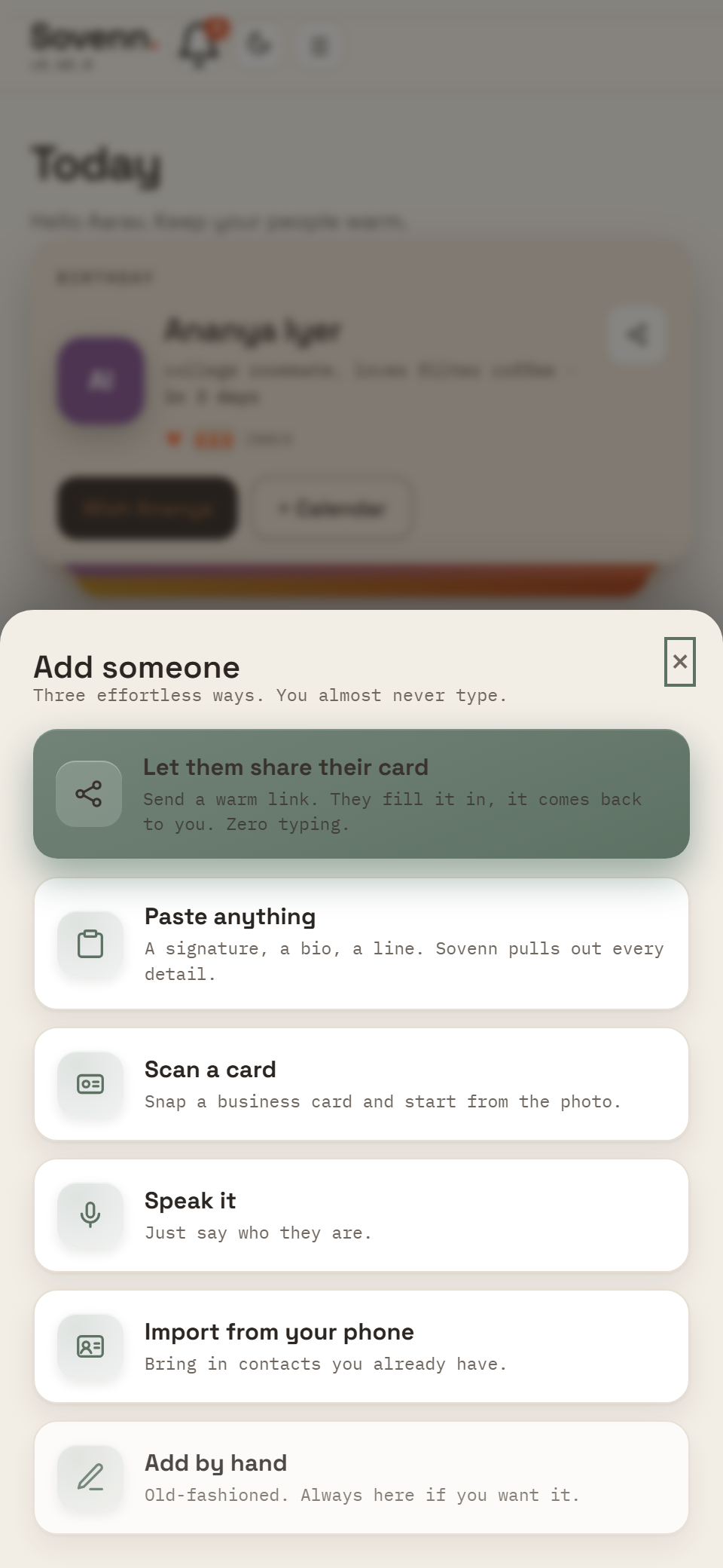 Add someone: effortless ways
